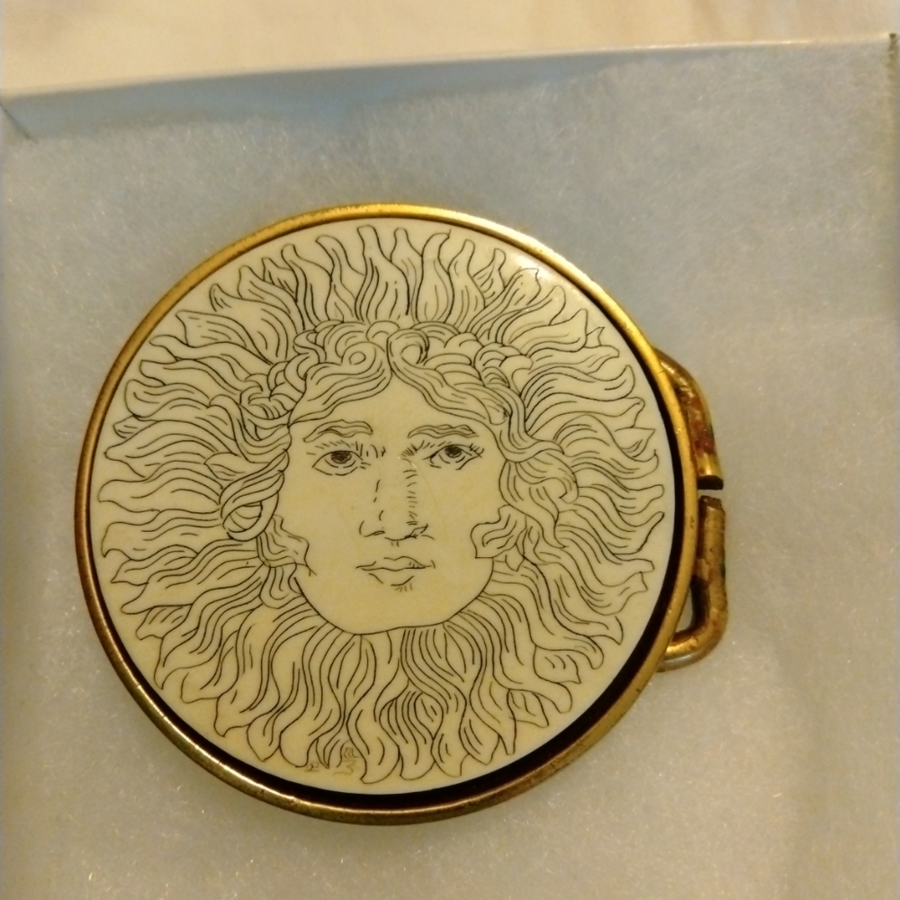 BTS Sun God brass and porcelain belt buckle